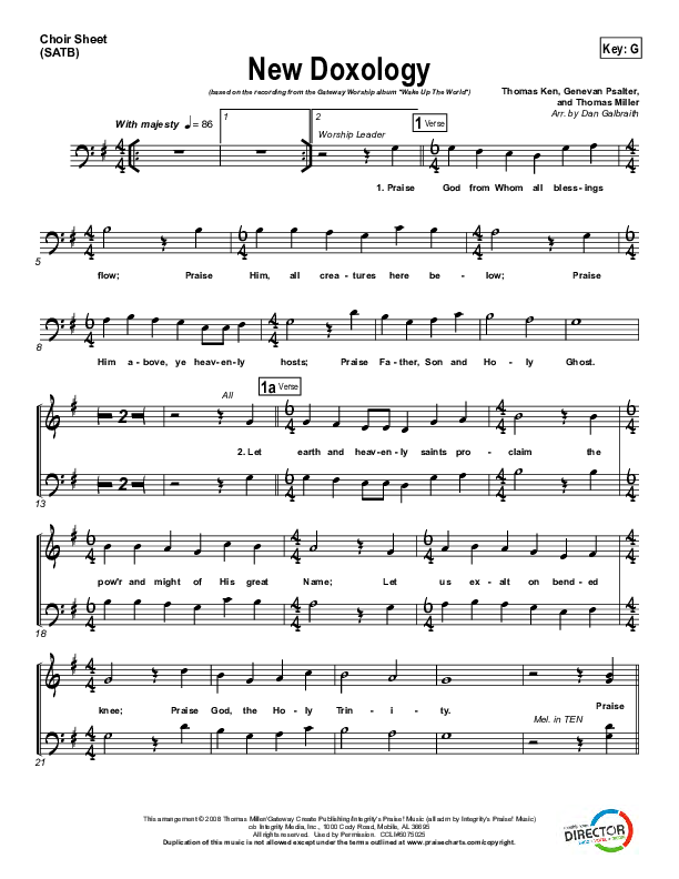 New Doxology Choir Vocals (SATB) (Gateway Worship)