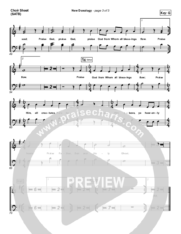 New Doxology Choir Sheet (SATB) (Gateway Worship)