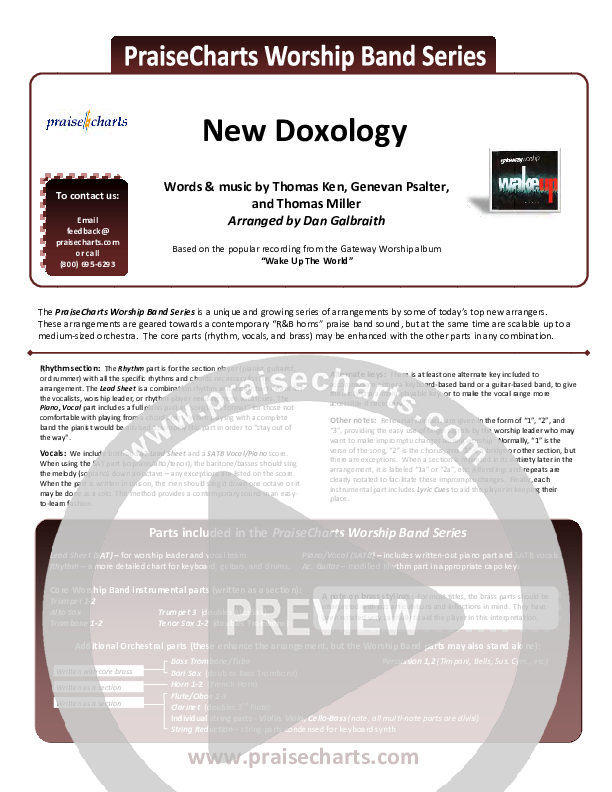 New Doxology Cover Sheet (Gateway Worship)