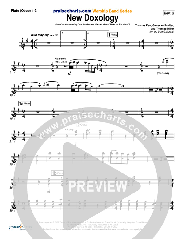 New Doxology Flute/Oboe 1/2/3 (Gateway Worship)