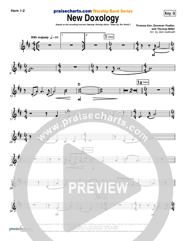 New Doxology French Horn 1/2 (Gateway Worship)