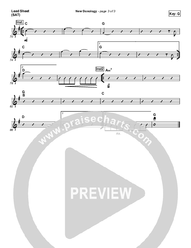 New Doxology Lead Sheet (SAT) (Gateway Worship)