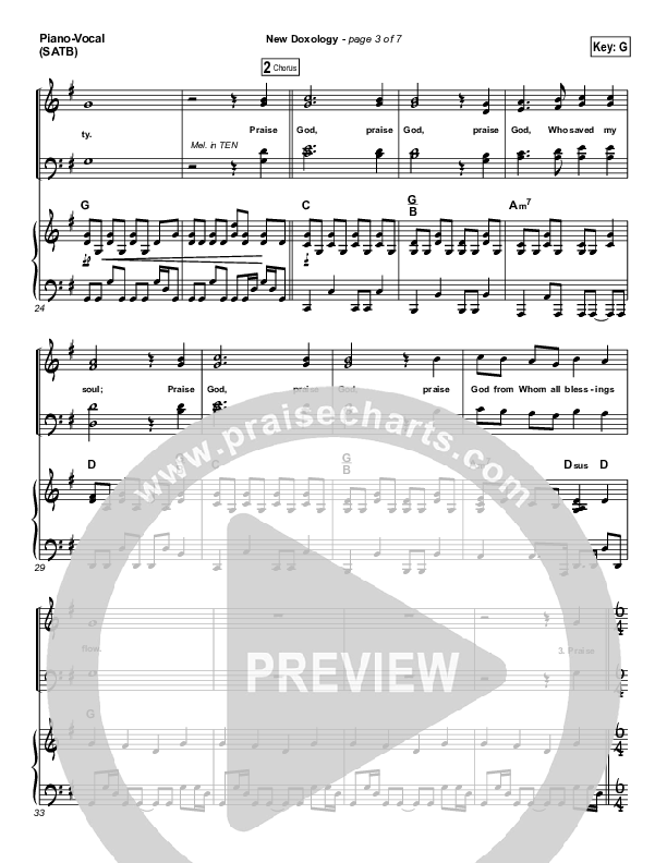 New Doxology Piano/Vocal (SATB) (Gateway Worship)