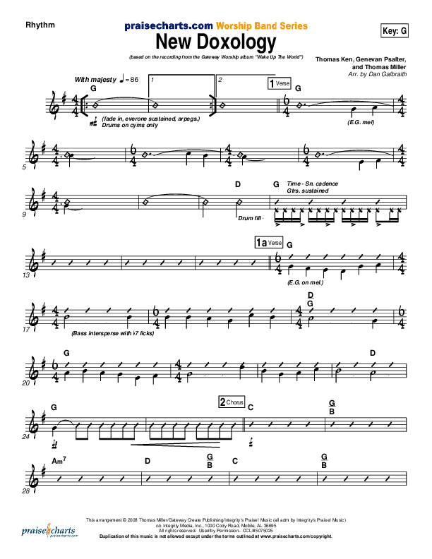 New Doxology Rhythm Chart (Gateway Worship)