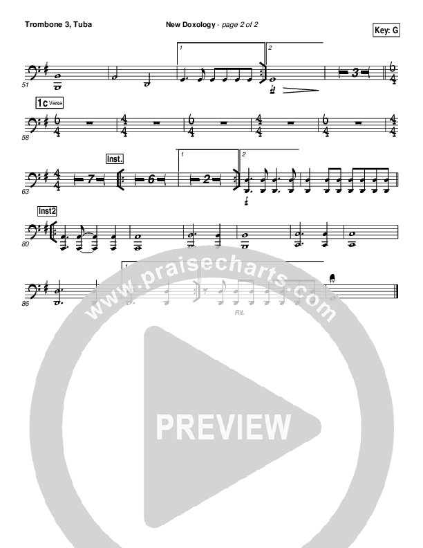 New Doxology Trombone 3/Tuba (Gateway Worship)