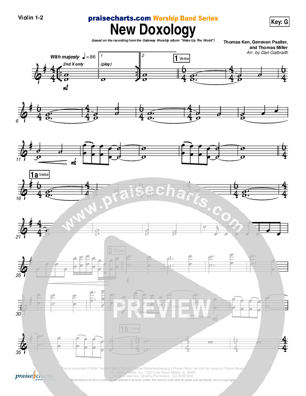 New Doxology Violin 1/2 (Gateway Worship)