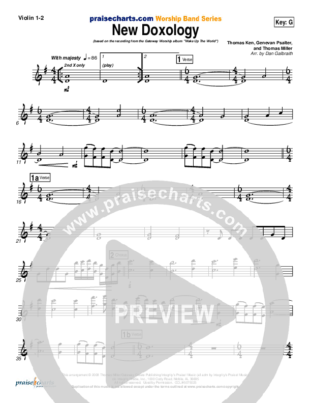 New Doxology Violin 1/2 (Gateway Worship)