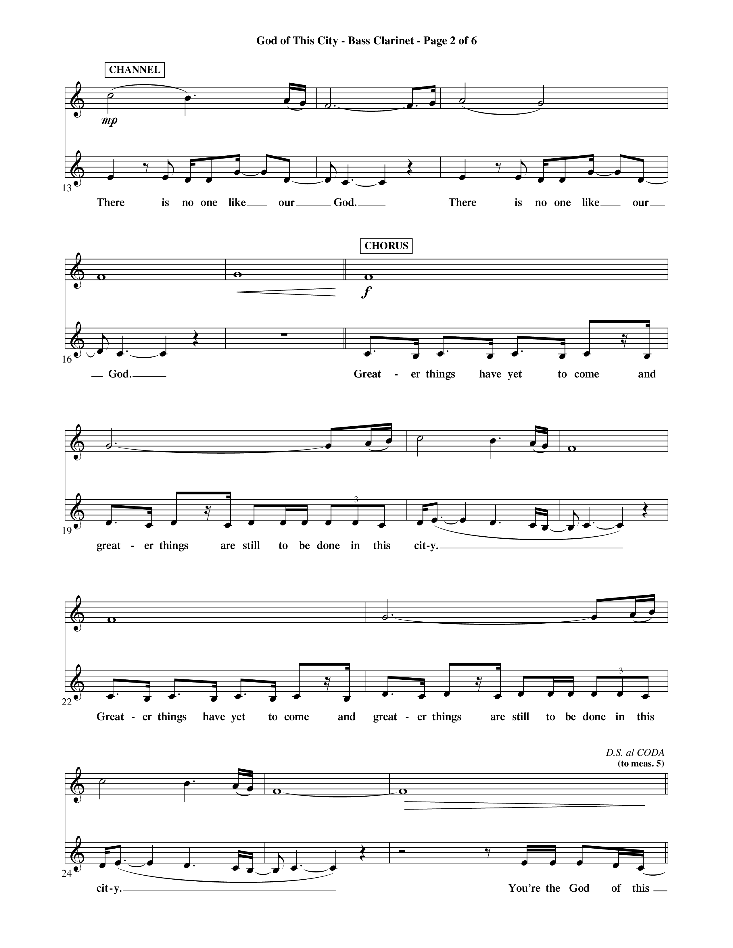 God Of This City (Choral Anthem SATB) Bass Clarinet (Word Music Choral / Orch. Ric Domenico)