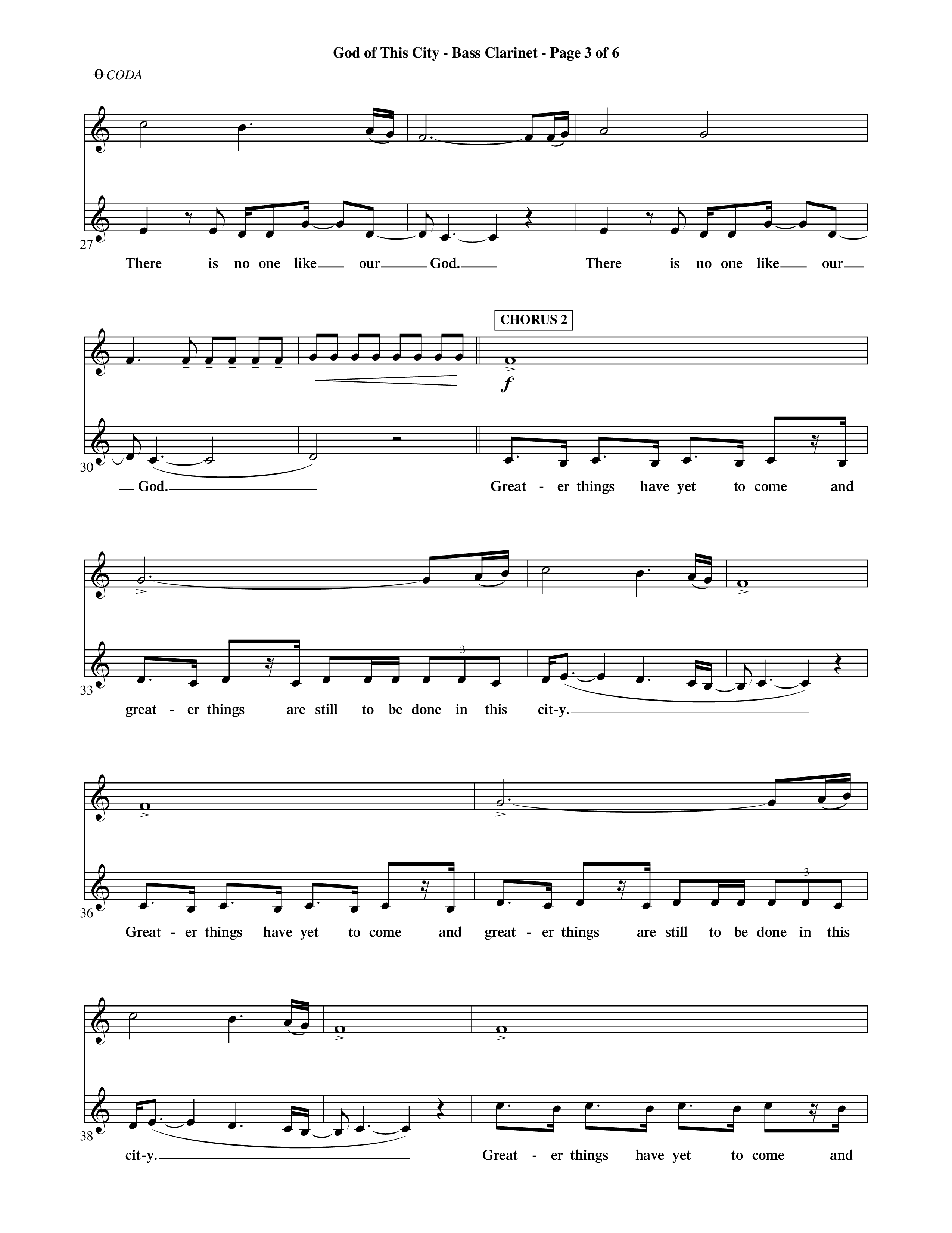 God Of This City (Choral Anthem SATB) Bass Clarinet (Word Music Choral / Orch. Ric Domenico)