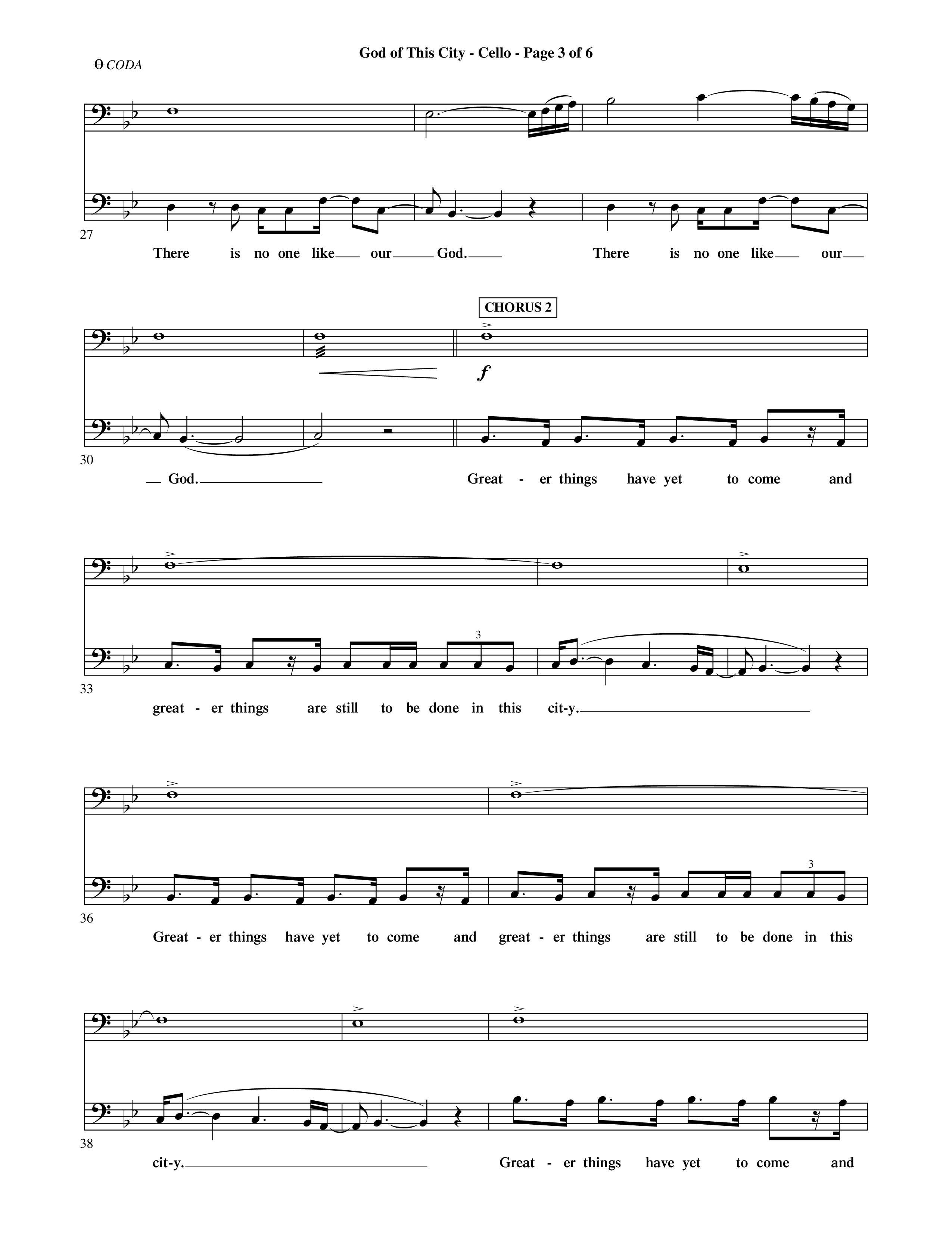 God Of This City (Choral Anthem SATB) Cello (Word Music Choral / Orch. Ric Domenico)