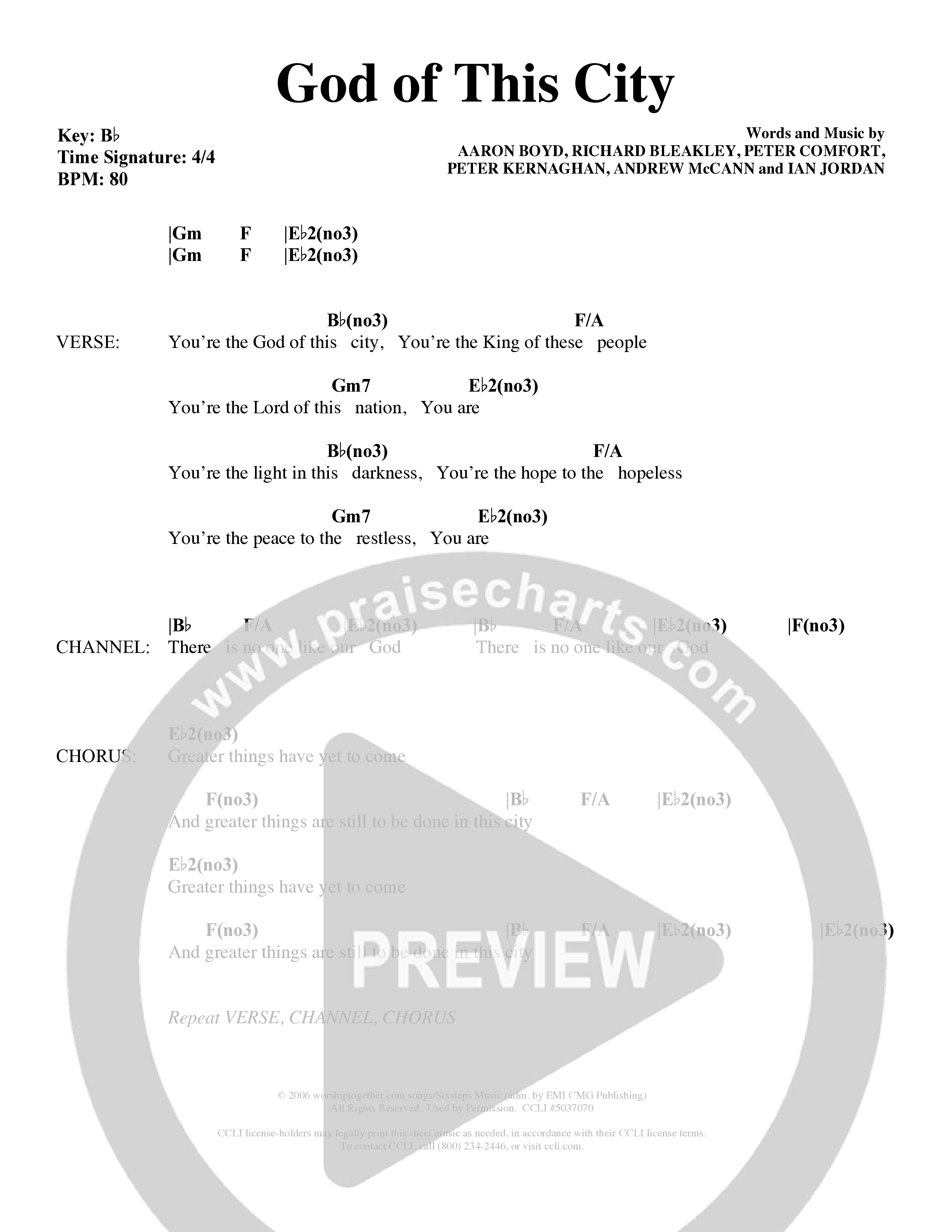 God Of This City (Choral Anthem SATB) Chords & Lyrics (Word Music Choral / Orch. Ric Domenico)