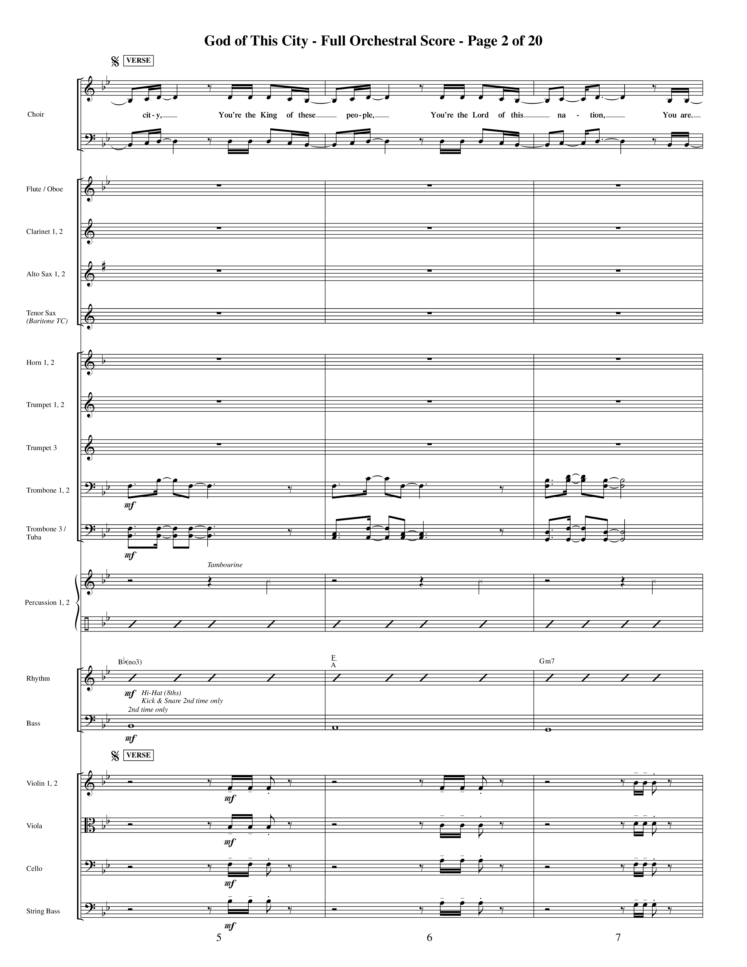 God Of This City (Choral Anthem SATB) Orchestration (Word Music Choral / Orch. Ric Domenico)