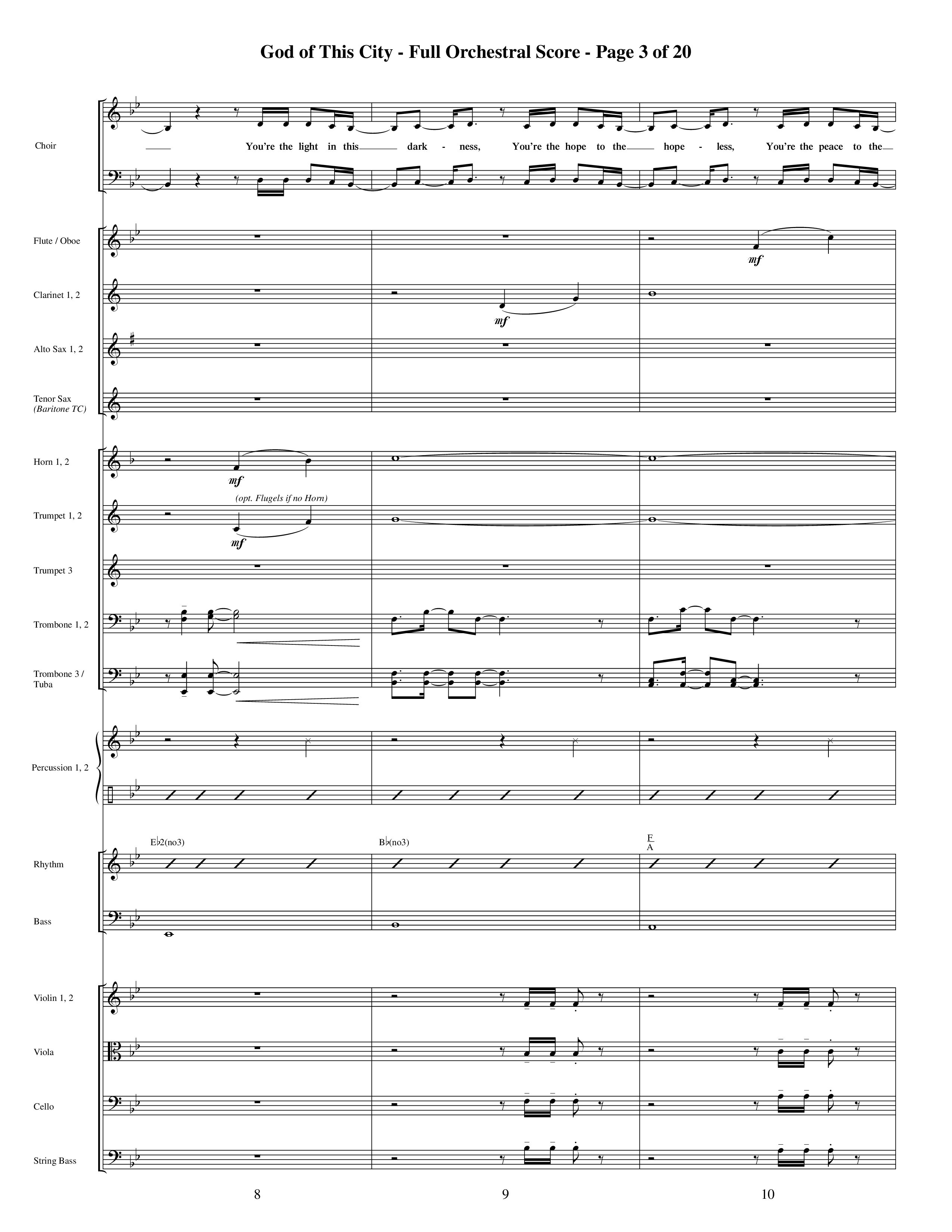 God Of This City (Choral Anthem SATB) Orchestration (Word Music Choral / Orch. Ric Domenico)