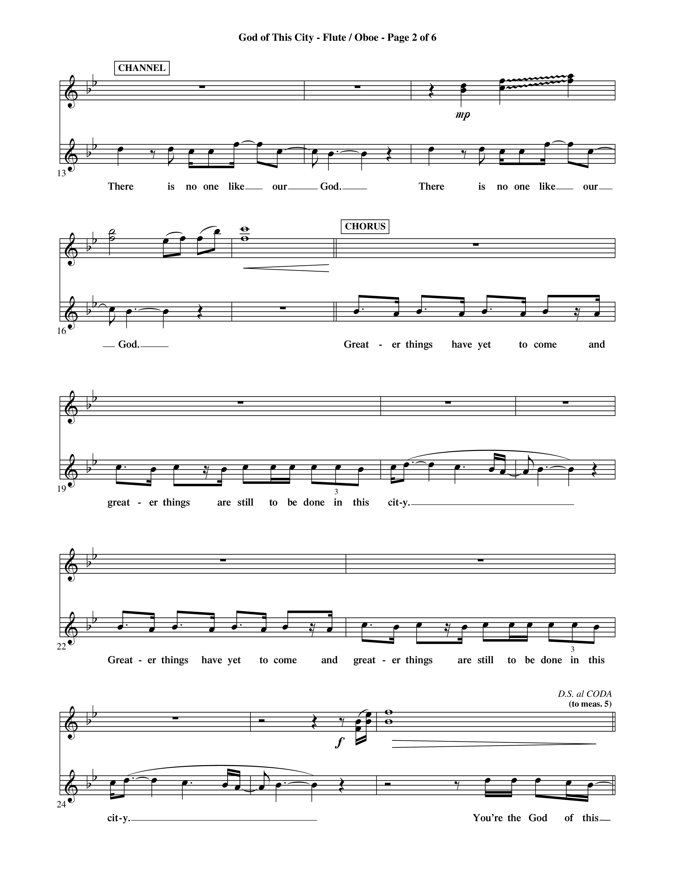 God Of This City (Choral Anthem SATB) Flute/Oboe (Word Music Choral / Orch. Ric Domenico)