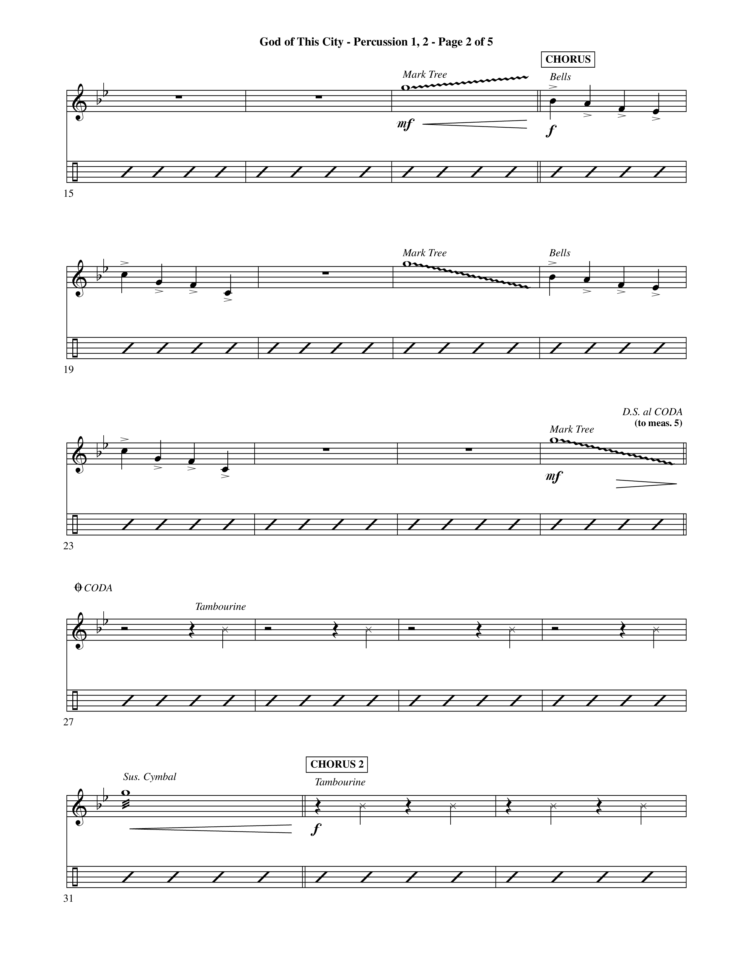 God Of This City (Choral Anthem SATB) Percussion 1/2 (Word Music Choral / Orch. Ric Domenico)