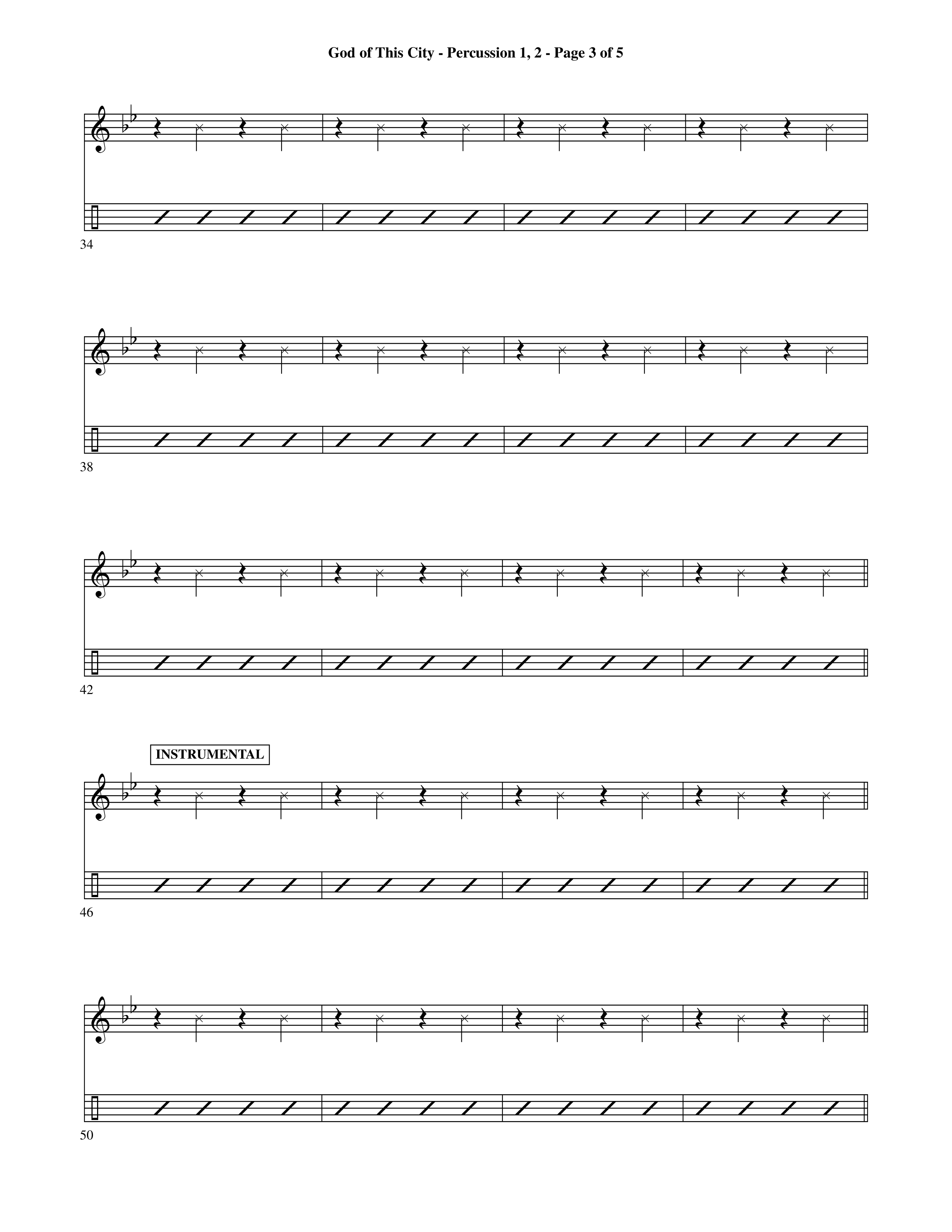 God Of This City (Choral Anthem SATB) Percussion 1/2 (Word Music Choral / Orch. Ric Domenico)