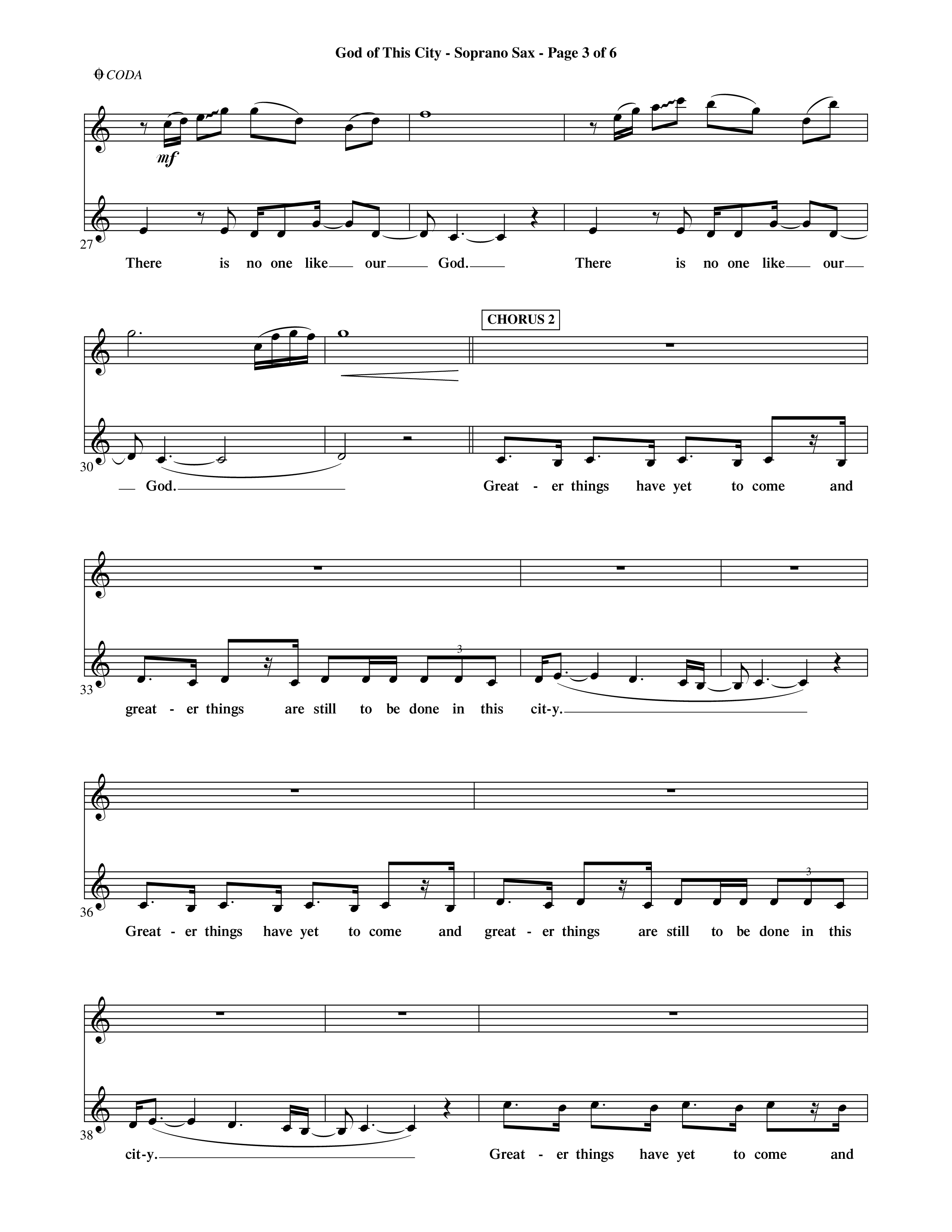 God Of This City (Choral Anthem SATB) Saxophone (Word Music Choral / Orch. Ric Domenico)