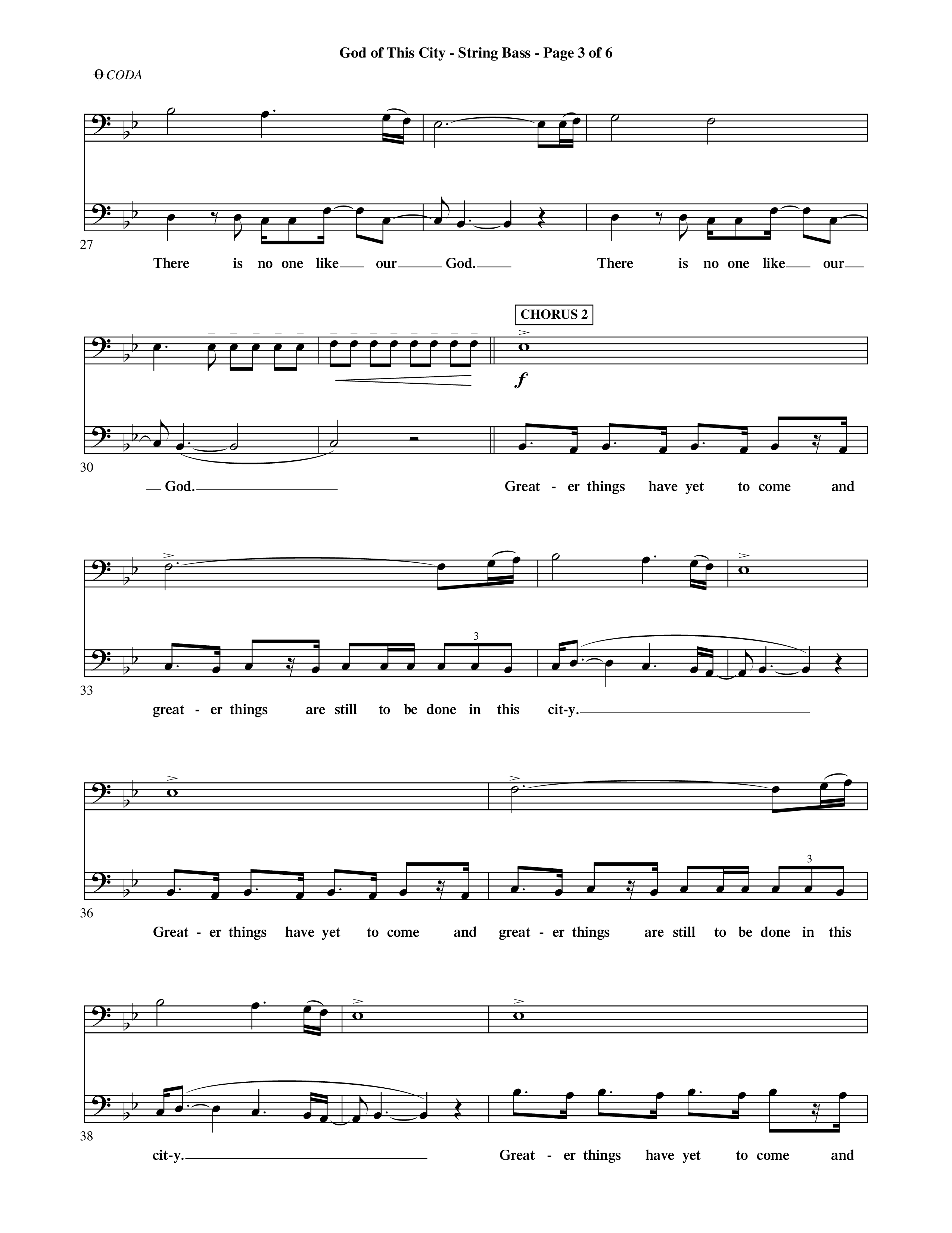 God Of This City (Choral Anthem SATB) String Bass (Word Music Choral / Orch. Ric Domenico)