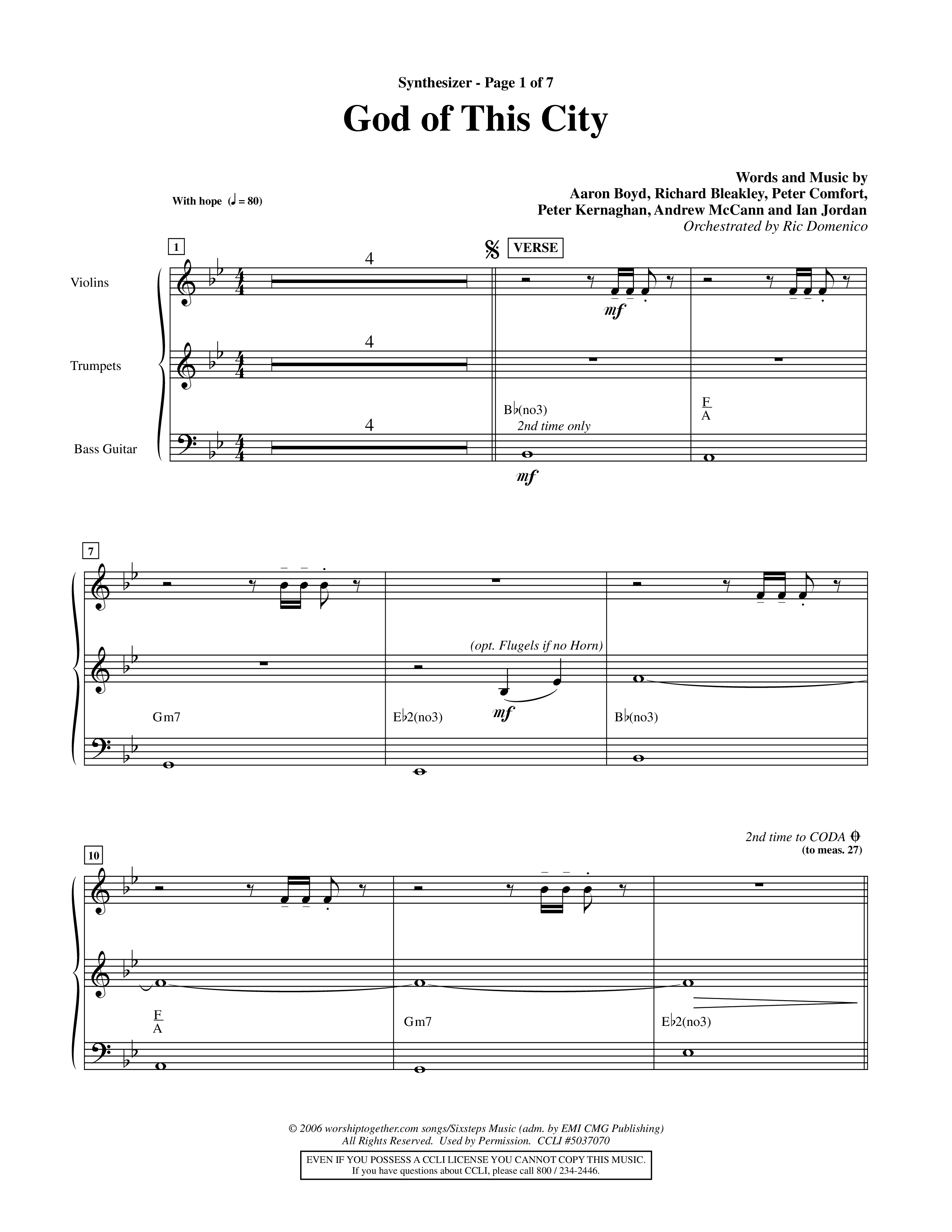 God Of This City (Choral Anthem SATB) Synth (Word Music Choral / Orch. Ric Domenico)