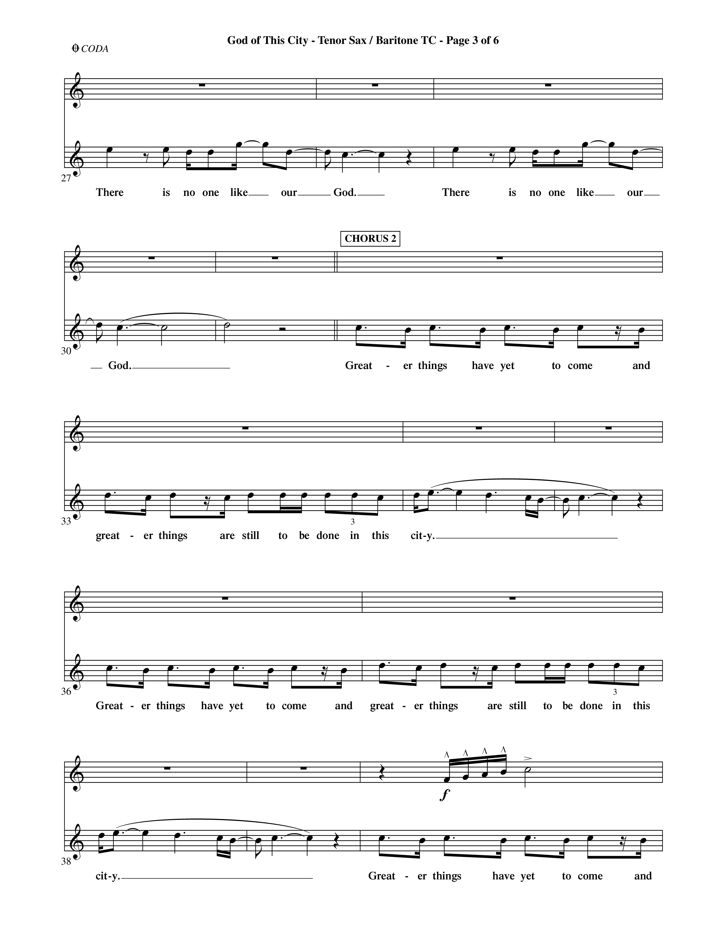 God Of This City (Choral Anthem SATB) Tenor Sax/Baritone T.C. (Word Music Choral / Orch. Ric Domenico)