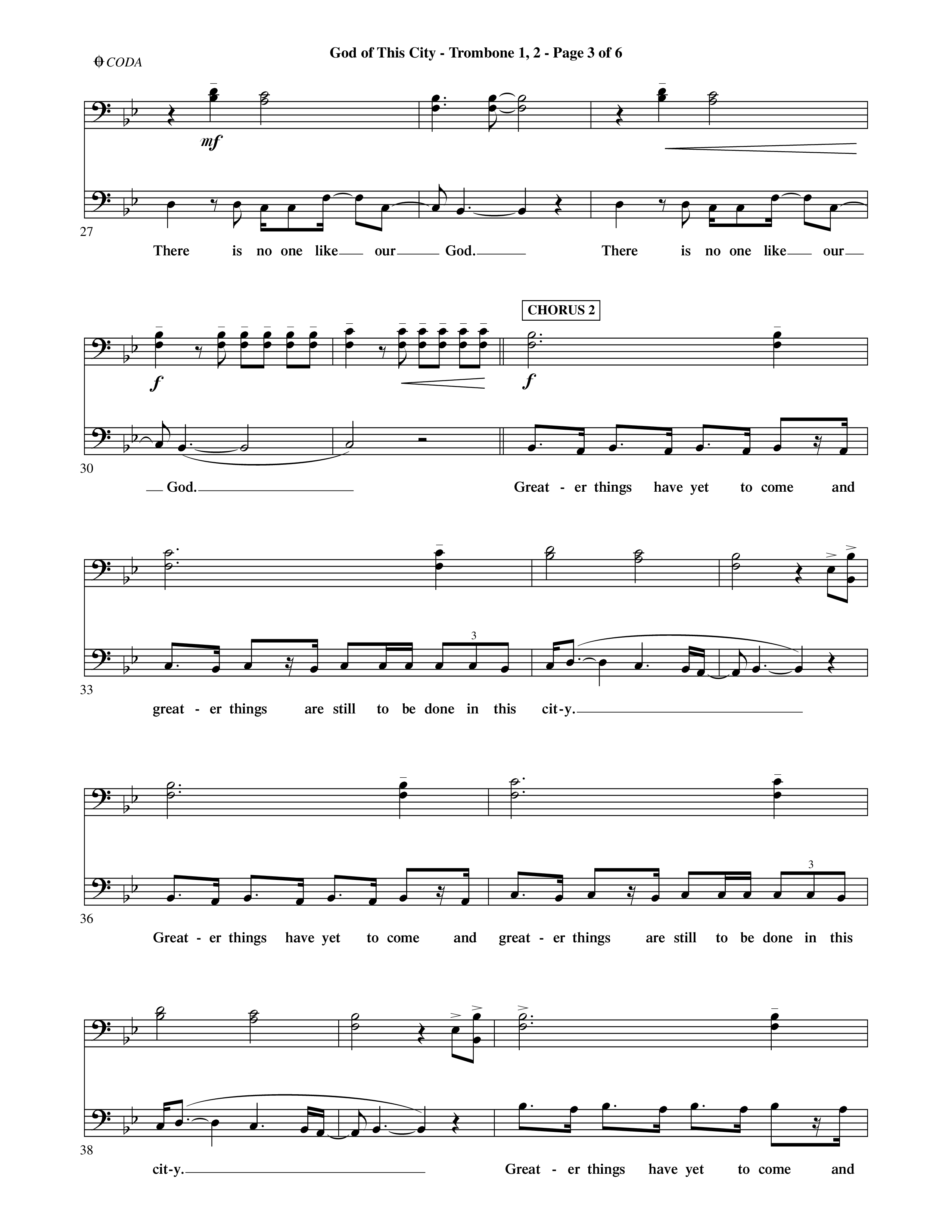 God Of This City (Choral Anthem SATB) Trombone 1/2 (Word Music Choral / Orch. Ric Domenico)