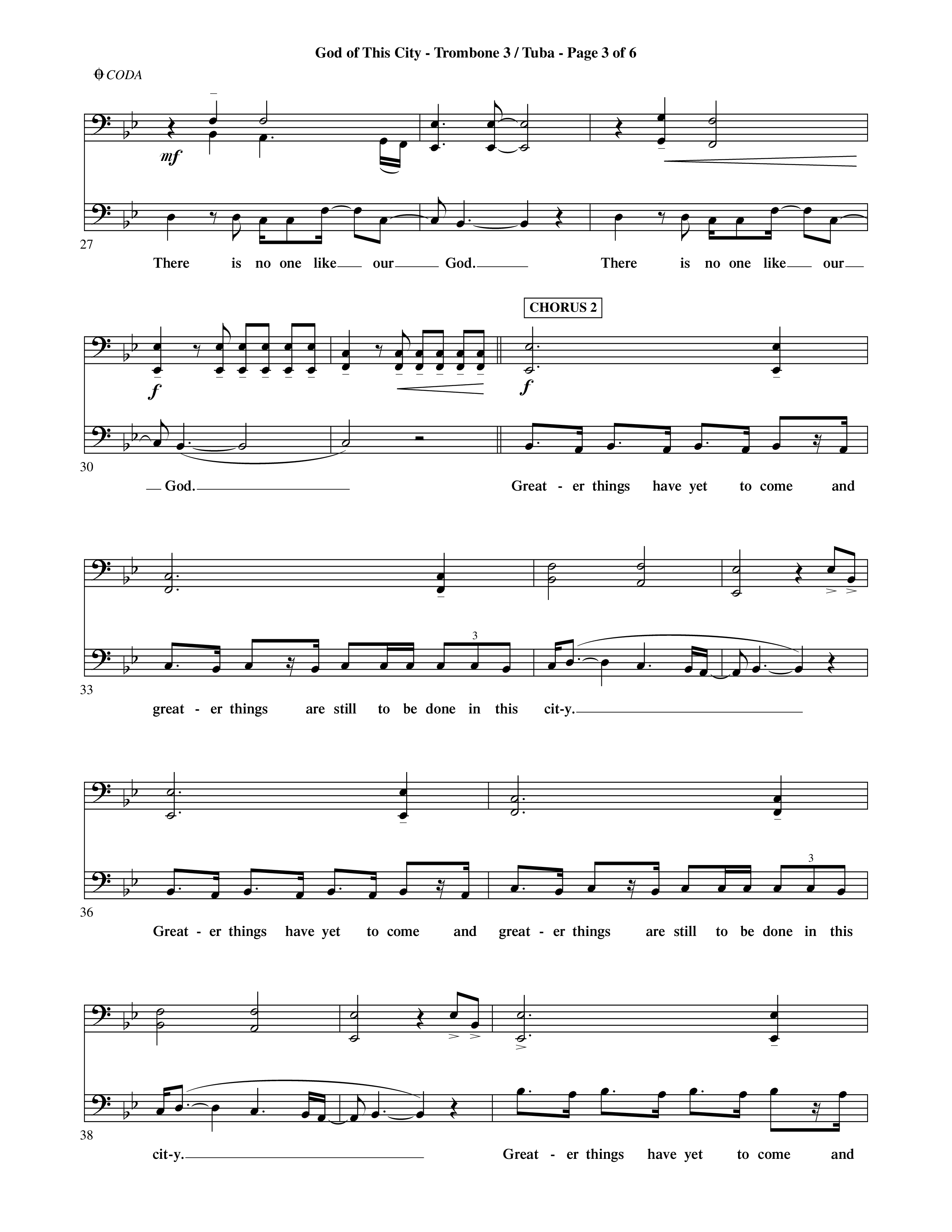 God Of This City (Choral Anthem SATB) Trombone 3/Tuba (Word Music Choral / Orch. Ric Domenico)