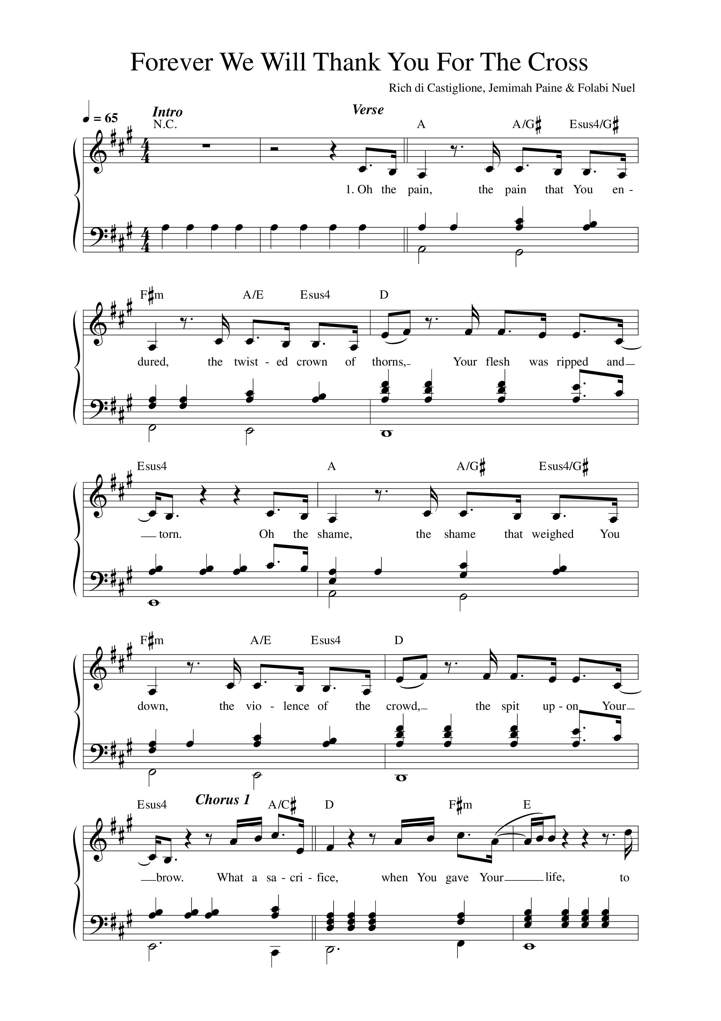 Forever We Will Thank You For The Cross Lead Sheet Melody (KXC)