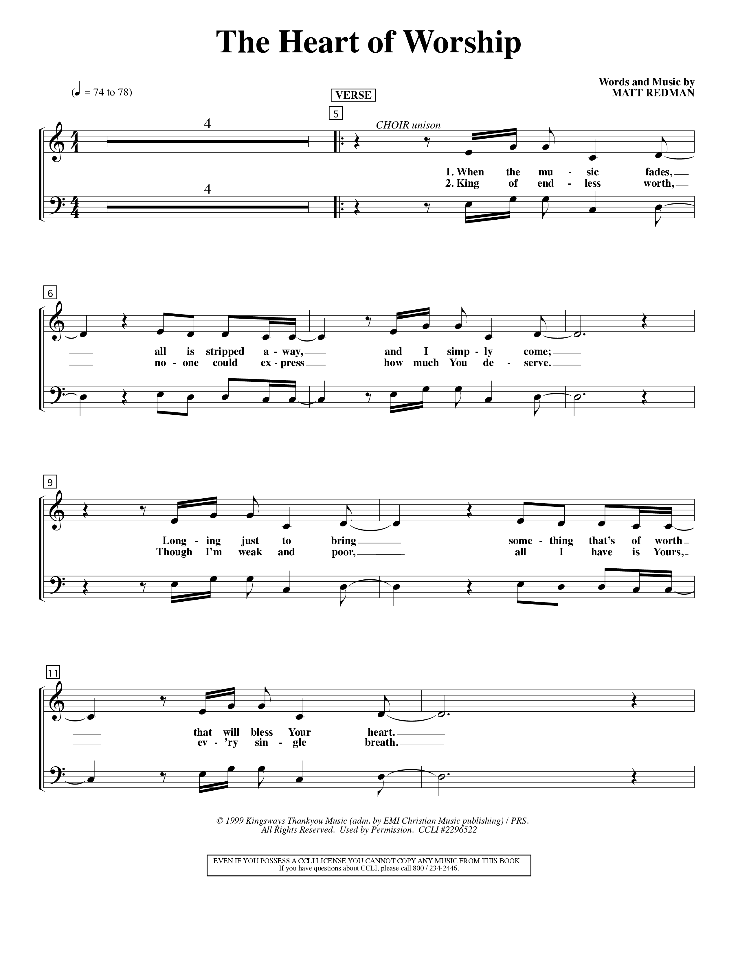 The Heart Of Worship (Choral Anthem SATB) Choir Sheet (SATB) (Word Music Choral / Orch. Tom Payne)