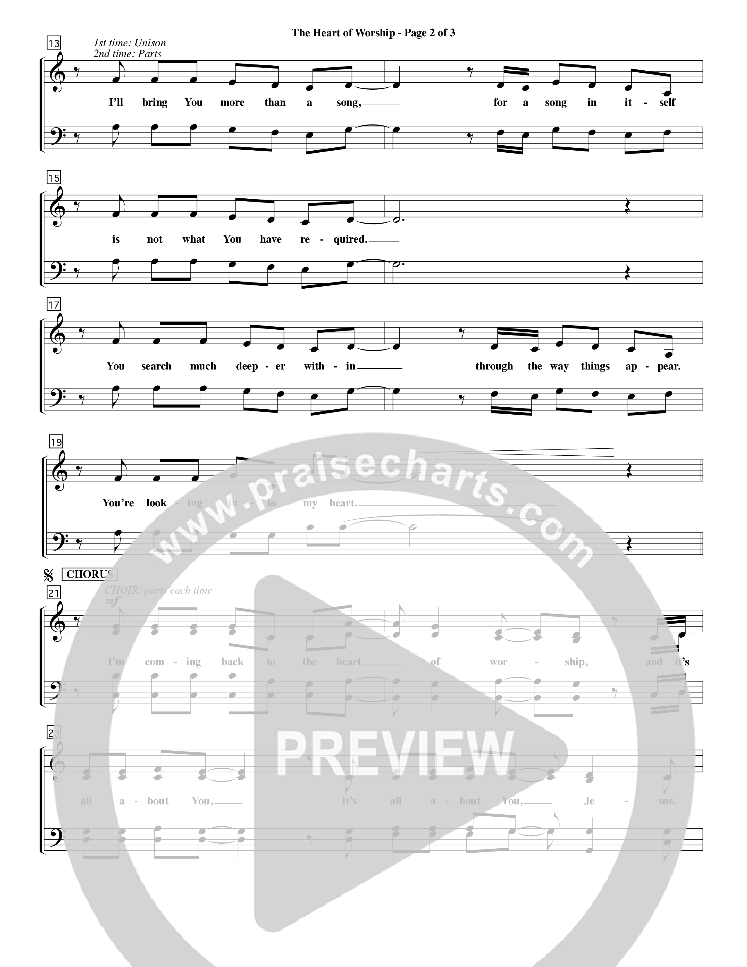 The Heart Of Worship (Choral Anthem SATB) Choir Sheet (SATB) (Word Music Choral / Orch. Tom Payne)