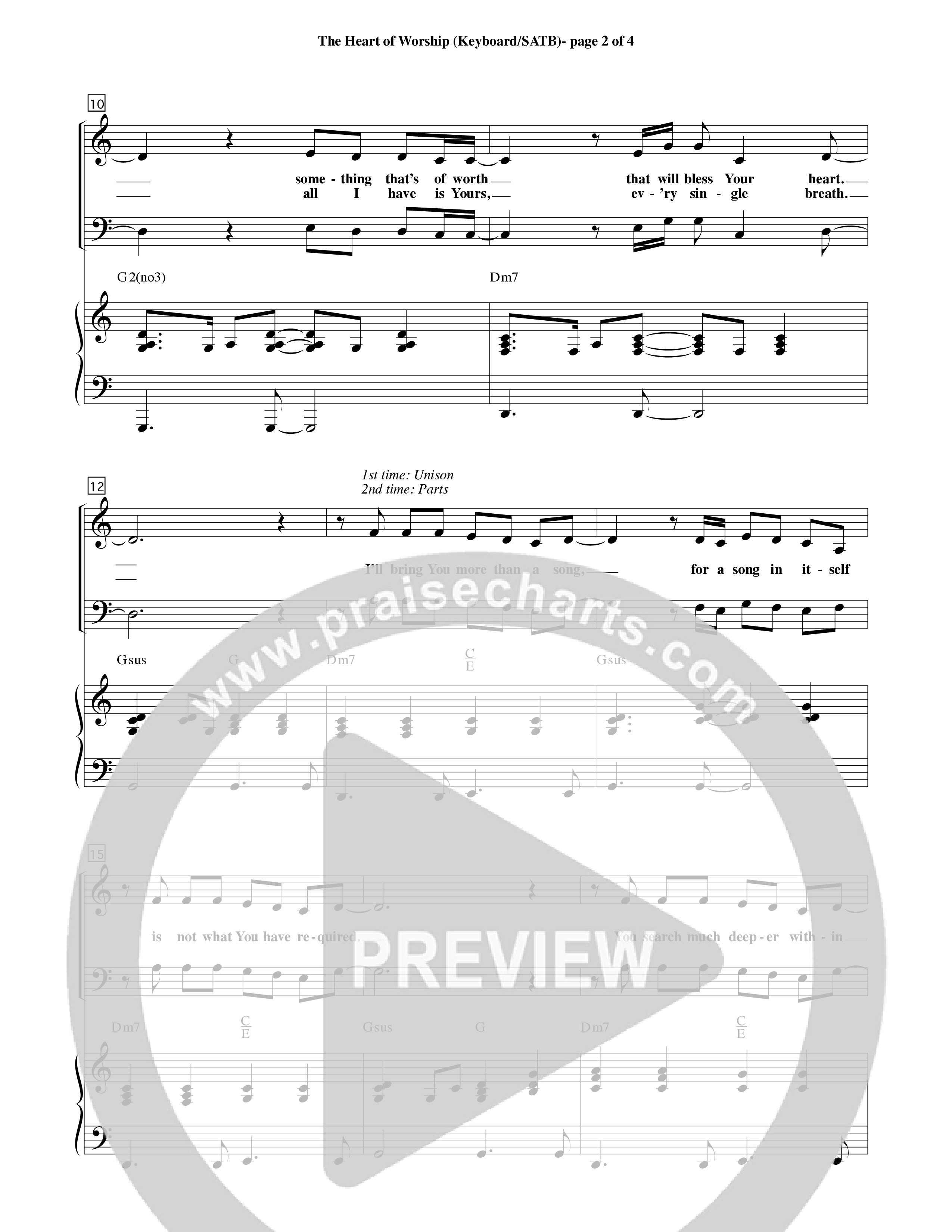 The Heart Of Worship (Choral Anthem SATB) Keyboard/Vocal (SATB) (Word Music Choral / Orch. Tom Payne)