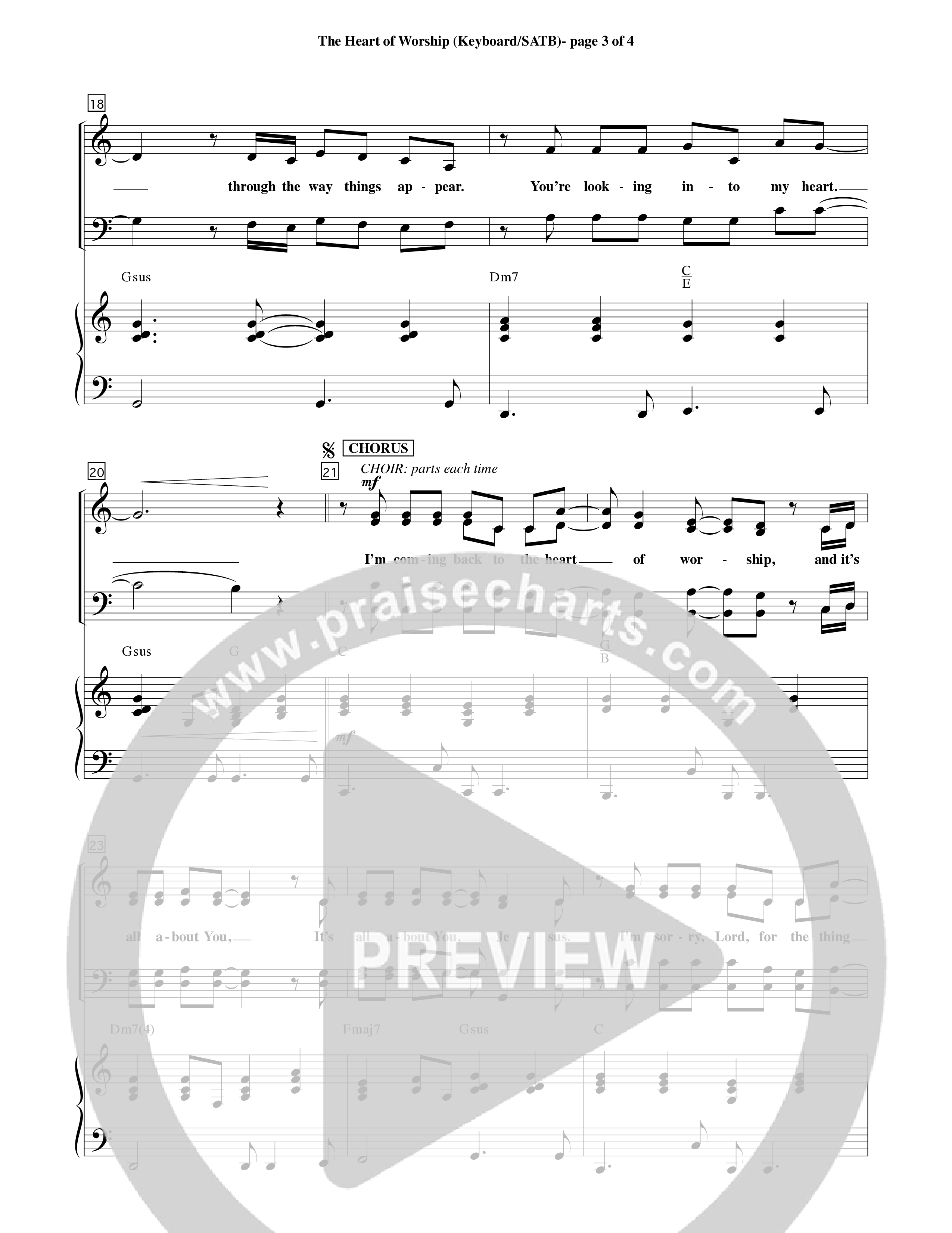 The Heart Of Worship (Choral Anthem SATB) Keyboard/Vocal (SATB) (Word Music Choral / Orch. Tom Payne)