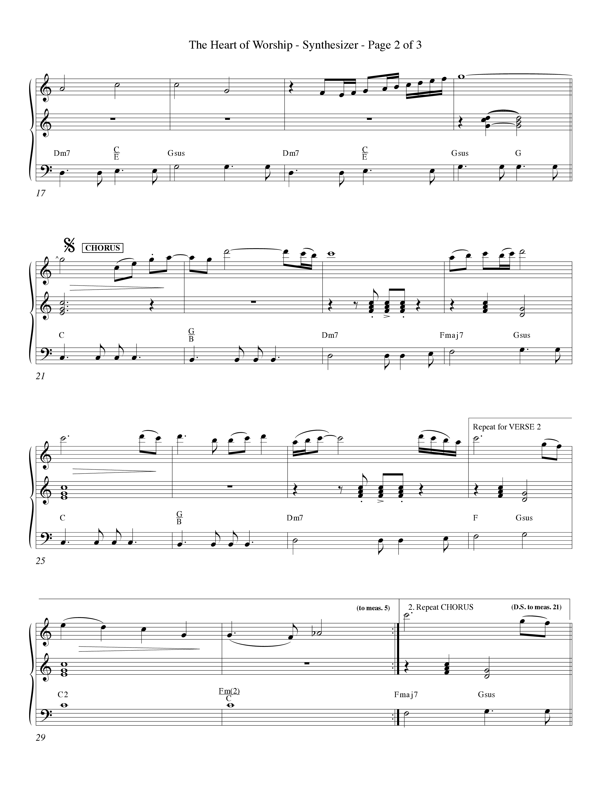The Heart Of Worship (Choral Anthem SATB) Synth (Word Music Choral / Orch. Tom Payne)