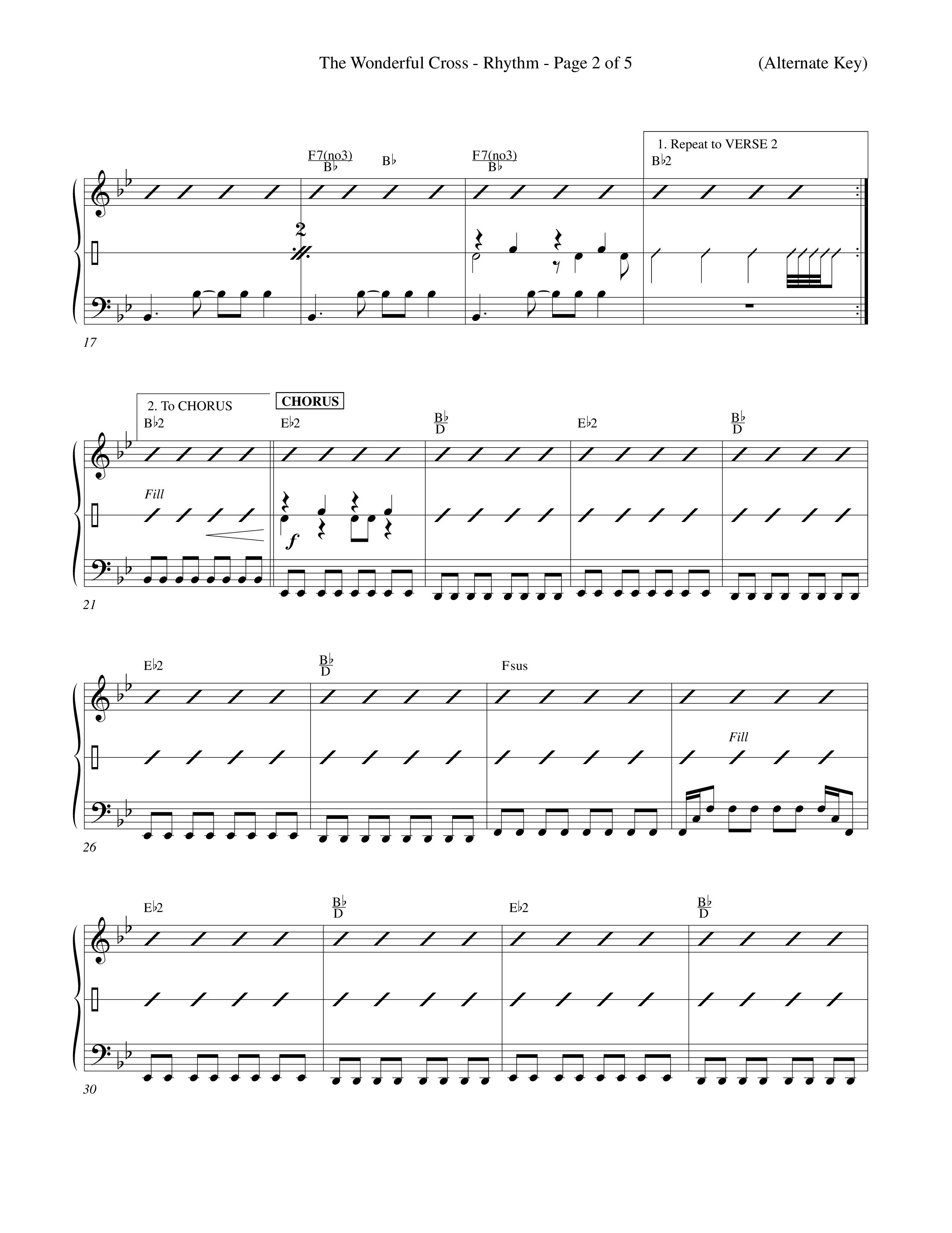 The Wonderful Cross (Choral Anthem SATB) Rhythm Chart (Word Music Choral / Orch. Billy Payne)