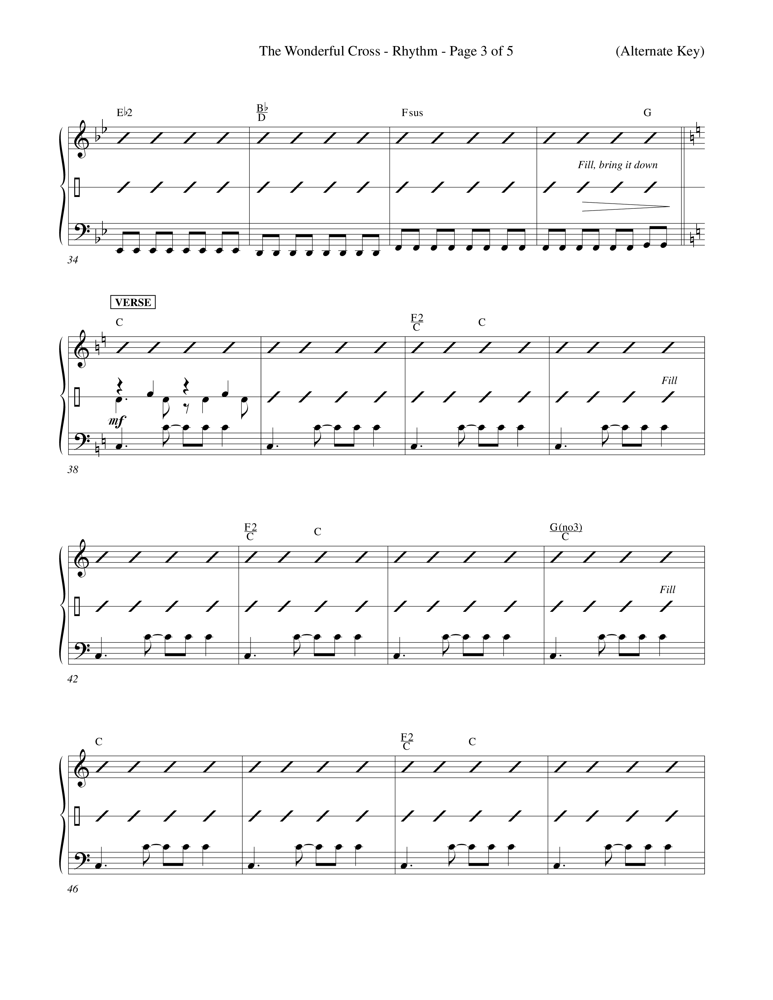 The Wonderful Cross (Choral Anthem SATB) Rhythm Chart (Word Music Choral / Orch. Billy Payne)