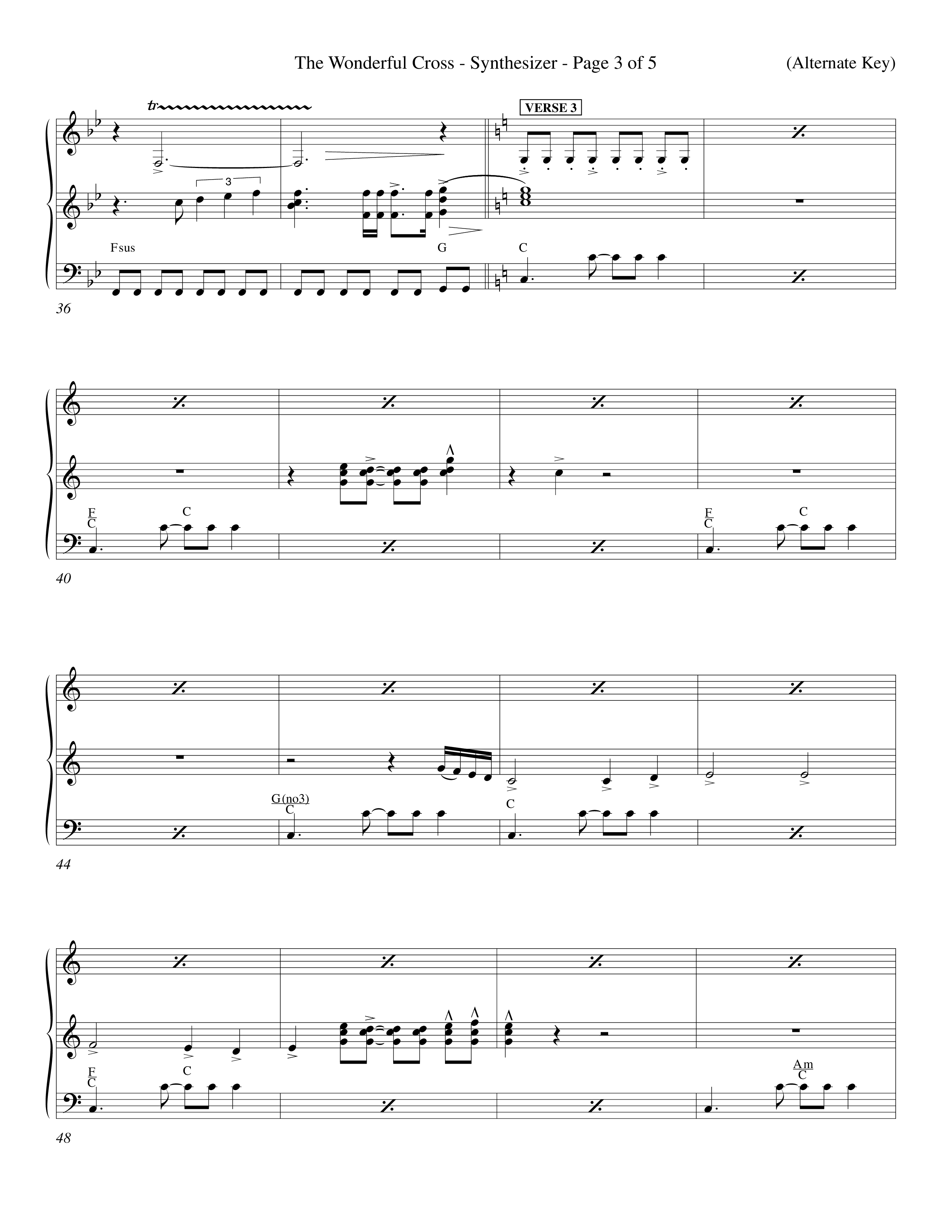 The Wonderful Cross (Choral Anthem SATB) Synth (Word Music Choral / Orch. Billy Payne)