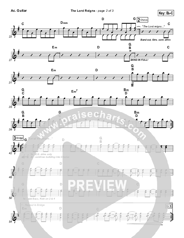 The Lord Reigns Acoustic Guitar (Gateway Worship)