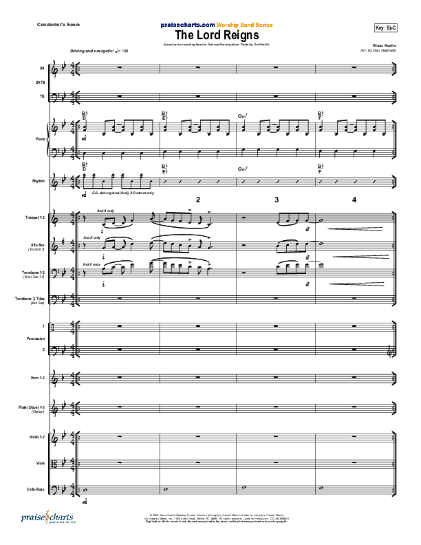 The Lord Reigns Conductor's Score (Gateway Worship)