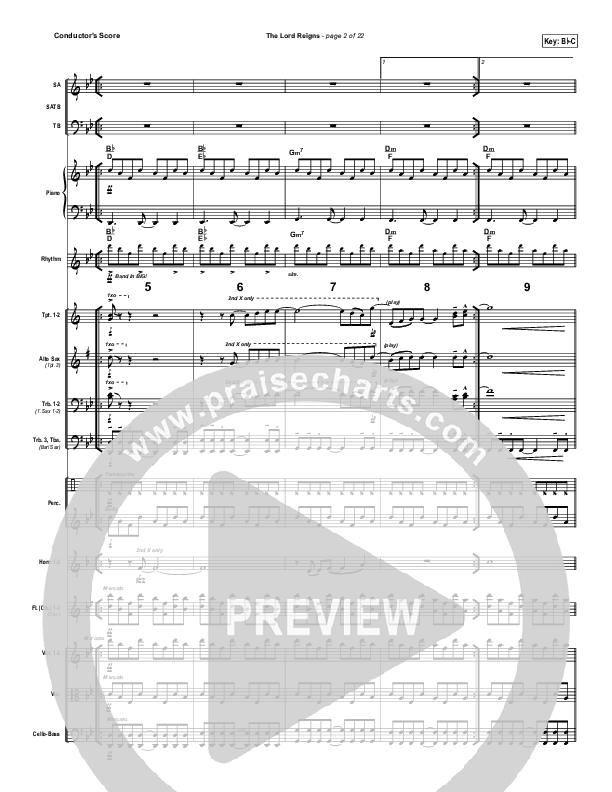 The Lord Reigns Conductor's Score (Gateway Worship)