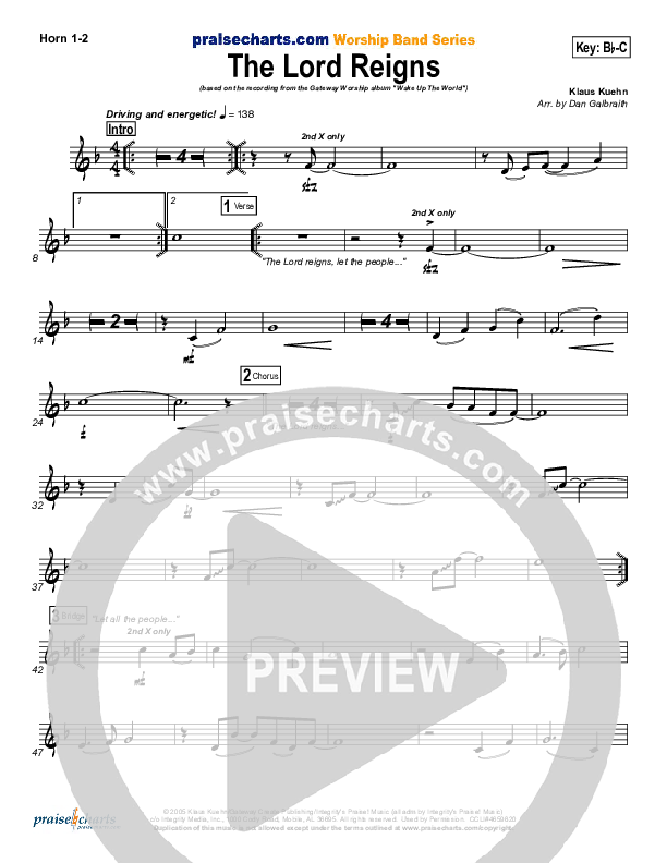 The Lord Reigns Brass Pack (Gateway Worship)