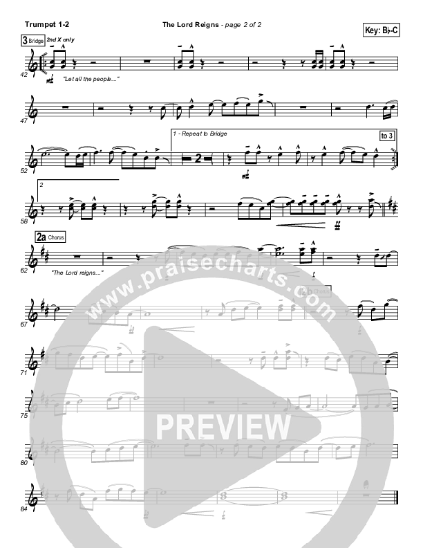 The Lord Reigns Trumpet 1,2 (Gateway Worship)