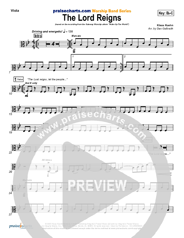 The Lord Reigns Viola (Gateway Worship)