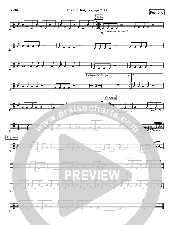 The Lord Reigns Viola (Gateway Worship)