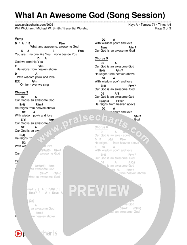 What An Awesome God (Song Session) Chords & Lyrics (Phil Wickham / Michael W. Smith / Essential Worship)