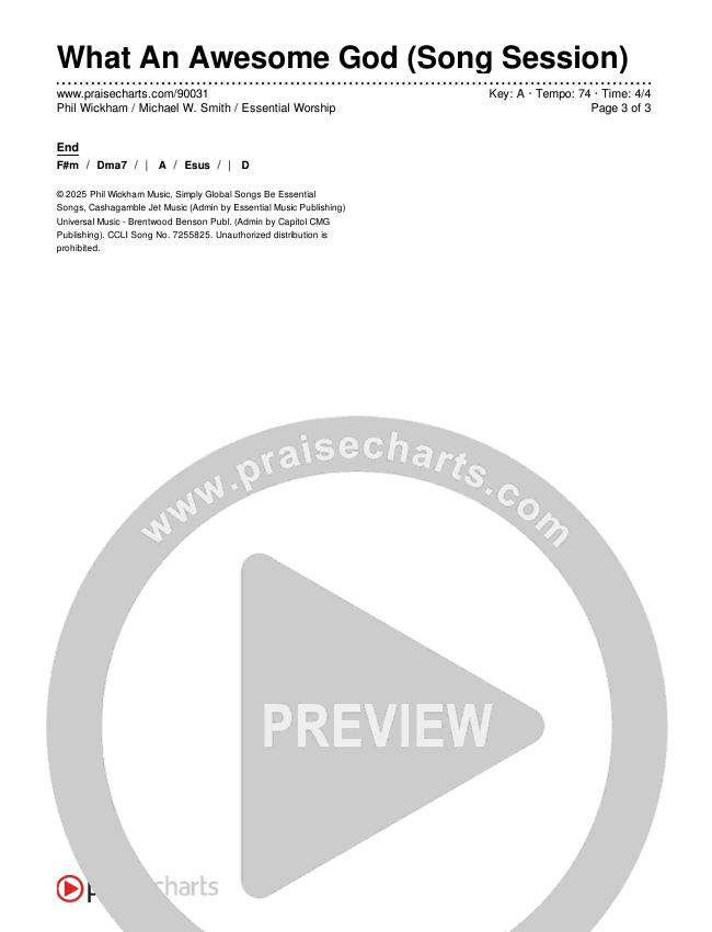 What An Awesome God (Song Session) Chords & Lyrics (Phil Wickham / Michael W. Smith / Essential Worship)