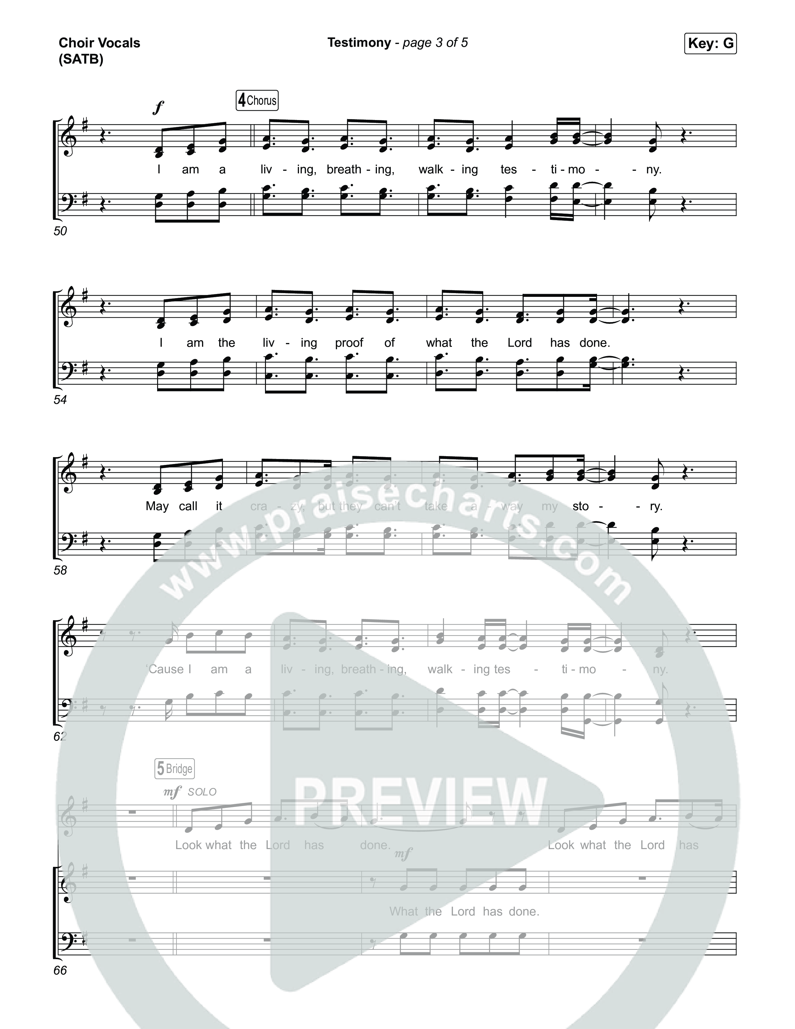 Testimony (Choral Anthem SATB) Choir Sheet (SATB) (Terrian / Arr. Luke Gambill)