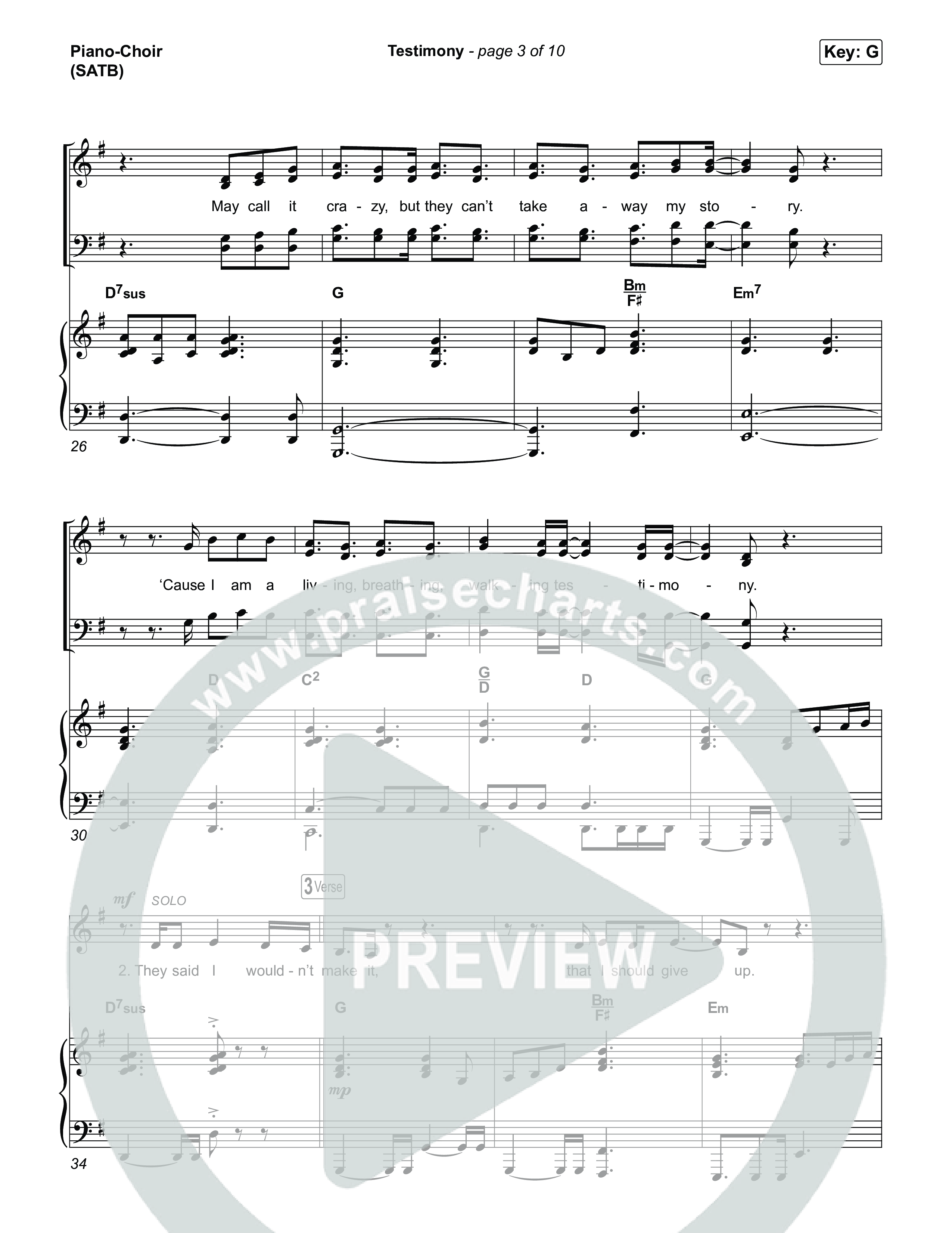 Testimony (Choral Anthem SATB) Piano/Vocal (SATB) (Terrian / Arr. Luke Gambill)