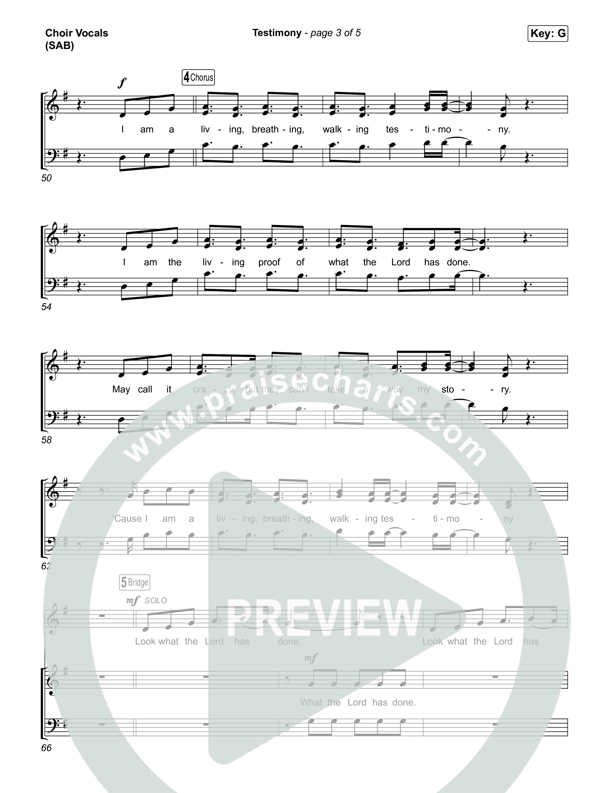 Testimony (Worship Choir/SAB) Choir Sheet (SAB) (Terrian / Arr. Luke Gambill)