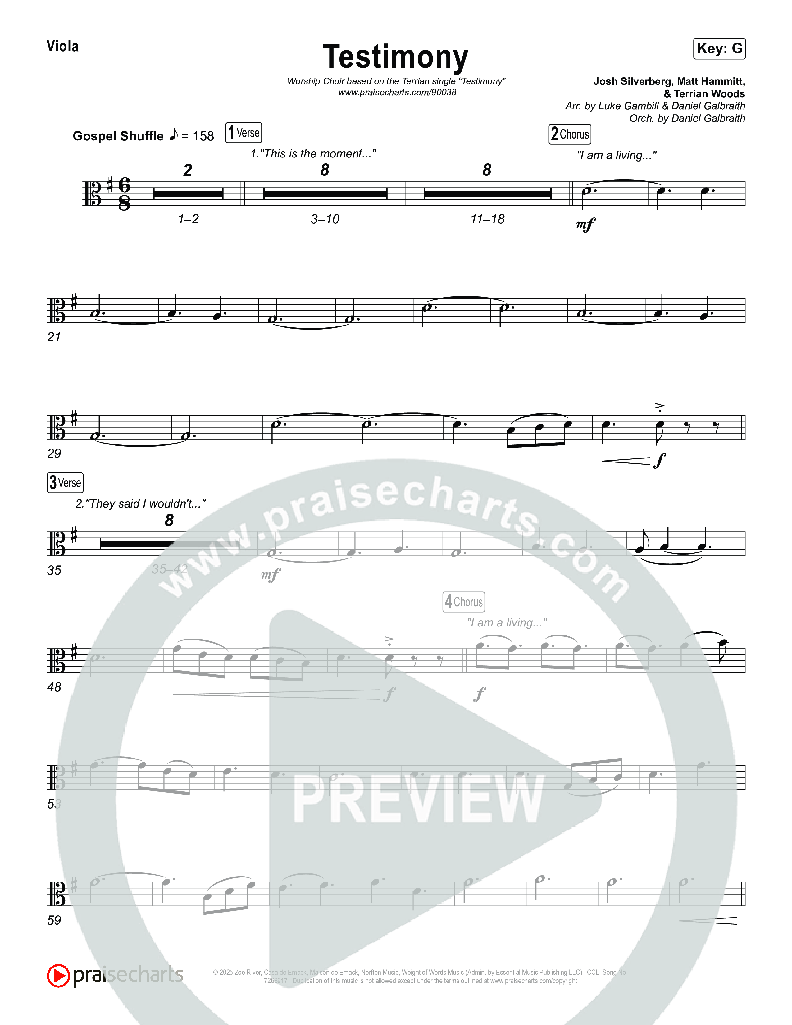 Testimony (Worship Choir/SAB) String Pack (Terrian / Arr. Luke Gambill)