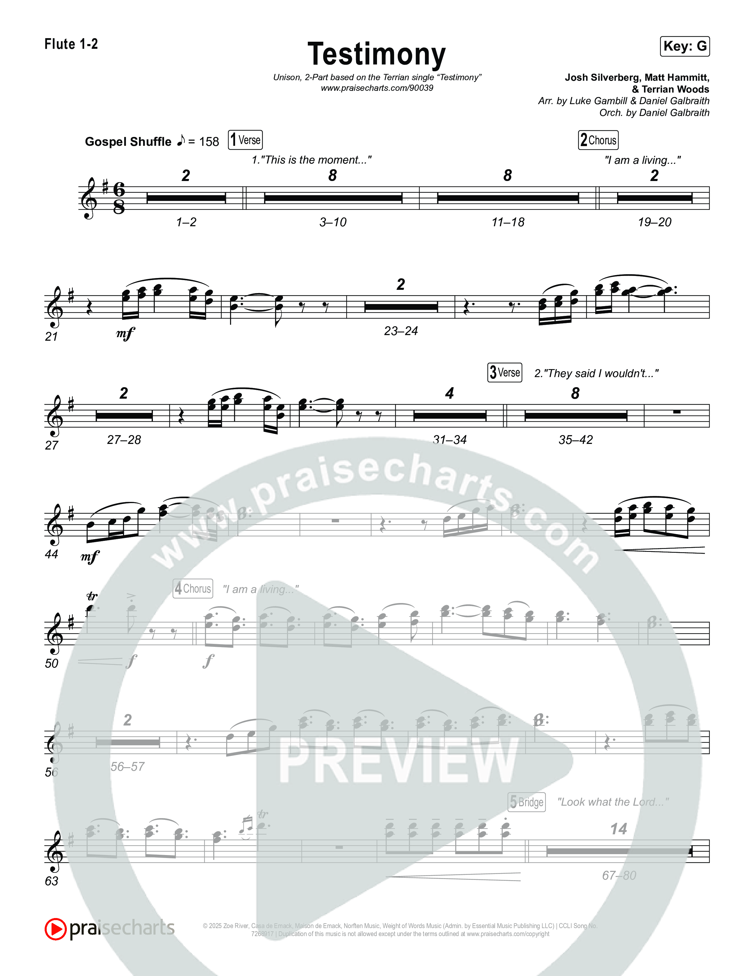 Testimony (Unison/2-Part) Wind Pack (Terrian / Arr. Luke Gambill)