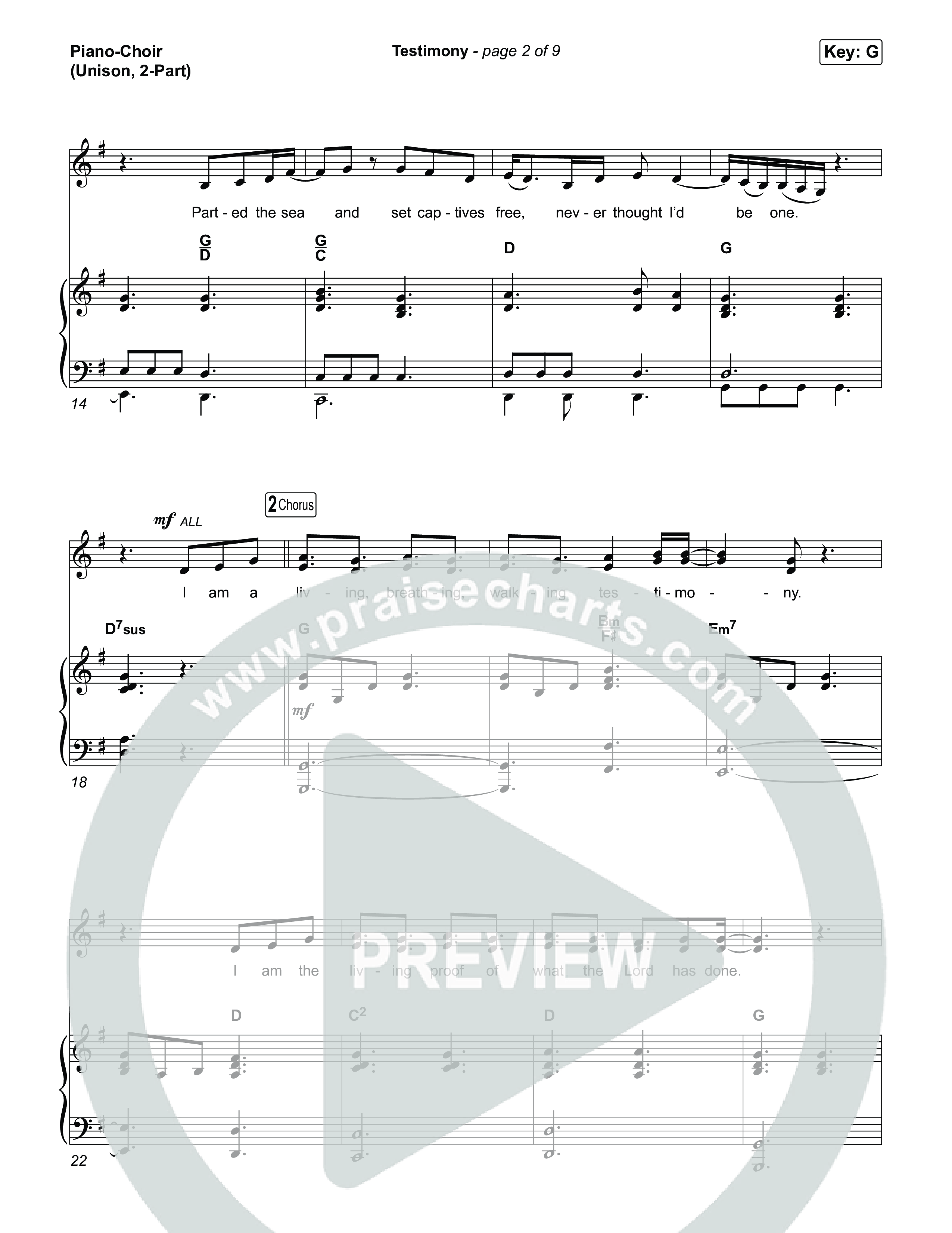 Testimony (Unison/2-Part) Piano/Choir  (Uni/2-Part) (Terrian / Arr. Luke Gambill)